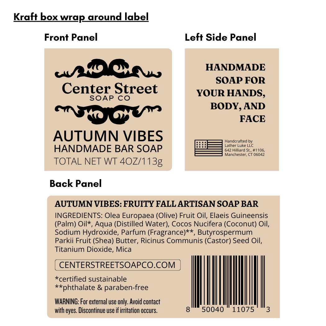 Autumn Vibes Fall Handmade Bar Soap - 4oz