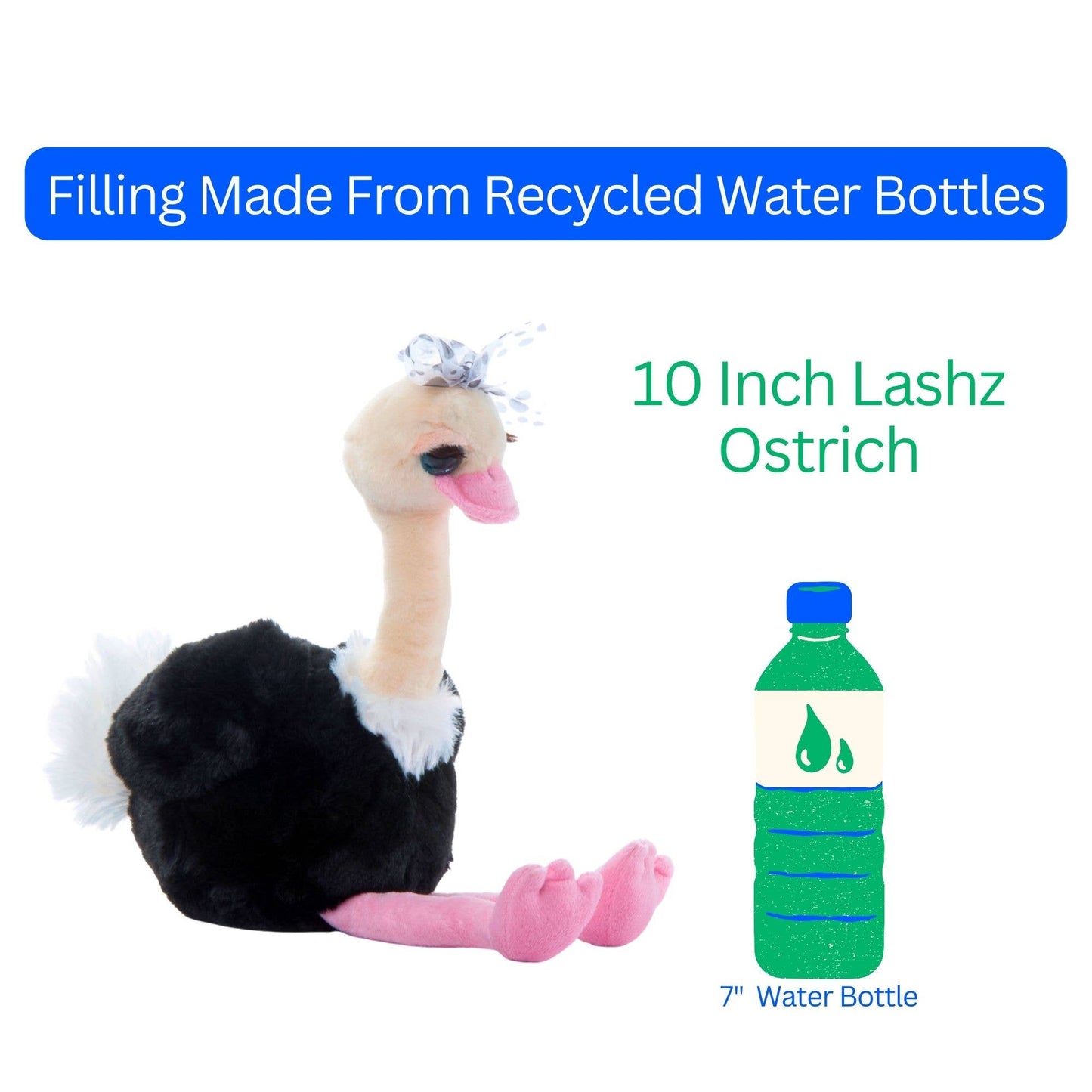 10" Lash’z Ostrich Plush – Soft & Cuddly Stuffed Animal