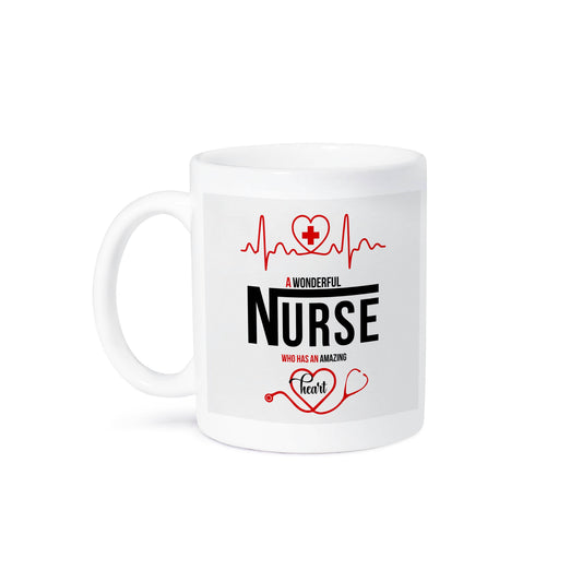 3dRose, Wonderful Nurse with an Amazing Heart Nurses Theme, Mug