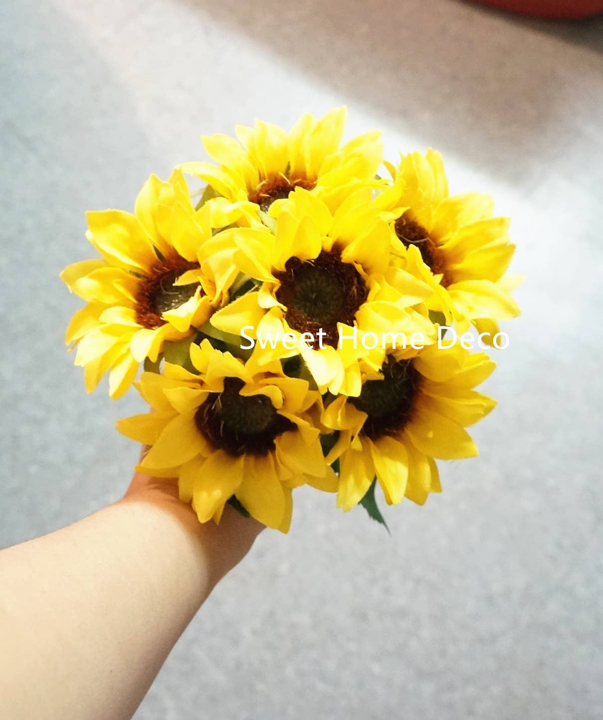 Silk Sunflower Bouquet, Fall Decorative Flowers, Yellow