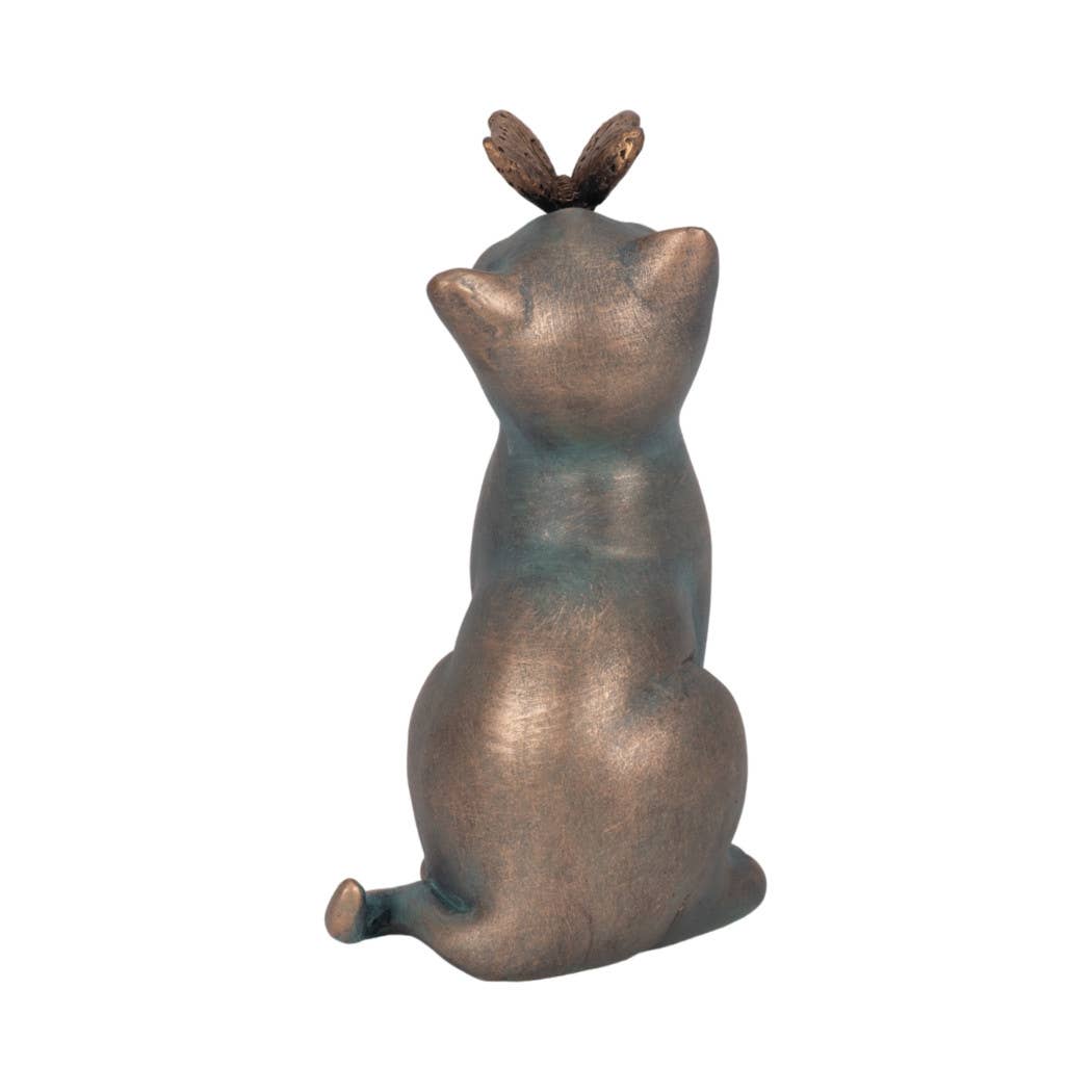 Sculpture - Multicolor Resin Butterfly on Cat's Nose, 8 in.
