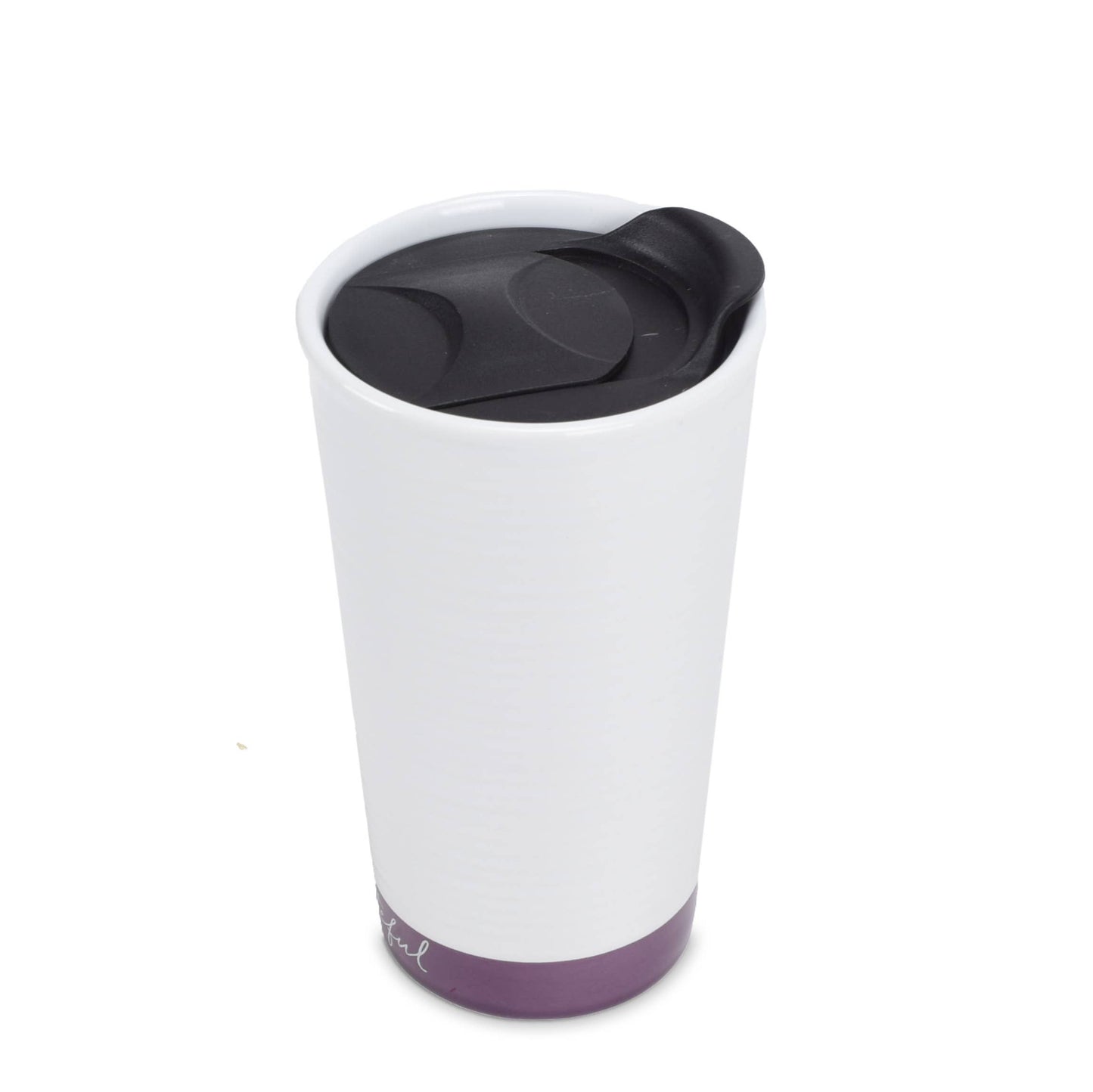 Grateful Textured Dark Purple 12 oz Ceramic Travel Tumbler