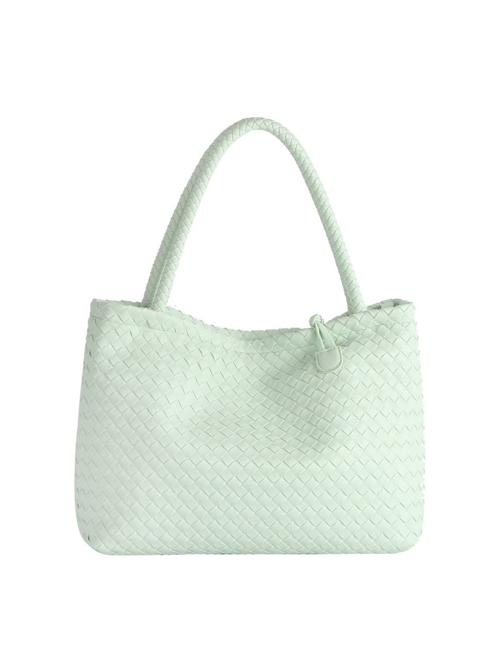 Woven Golden Ball Clasp Tote Bag