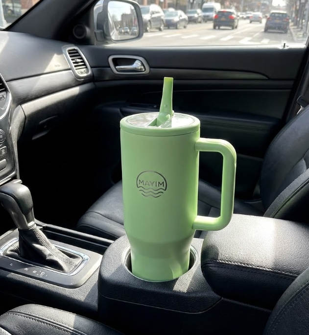 40 oz Stainless Steel Travel Tumbler with Handle & Straw