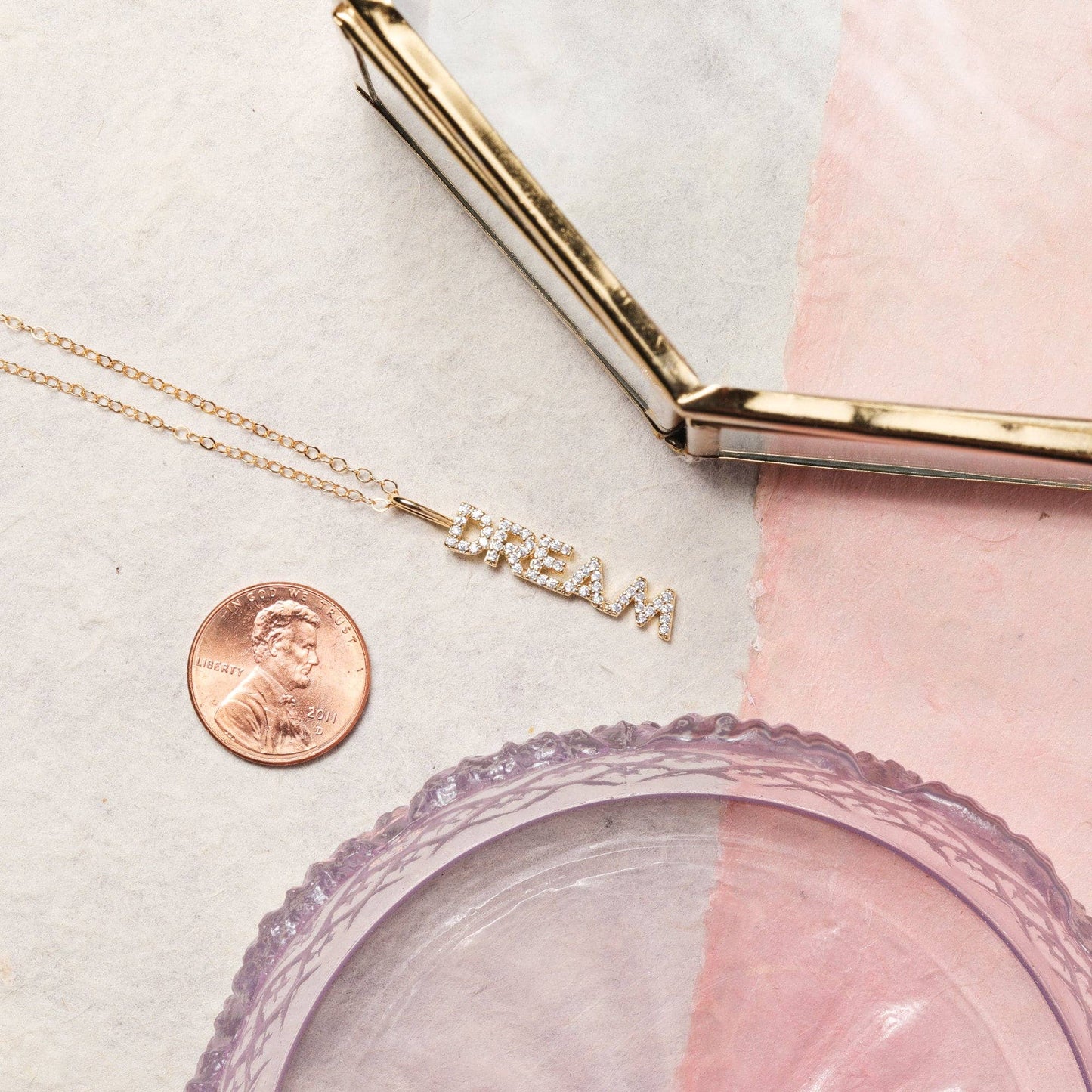 Dream Pave Gold Pendant Necklace