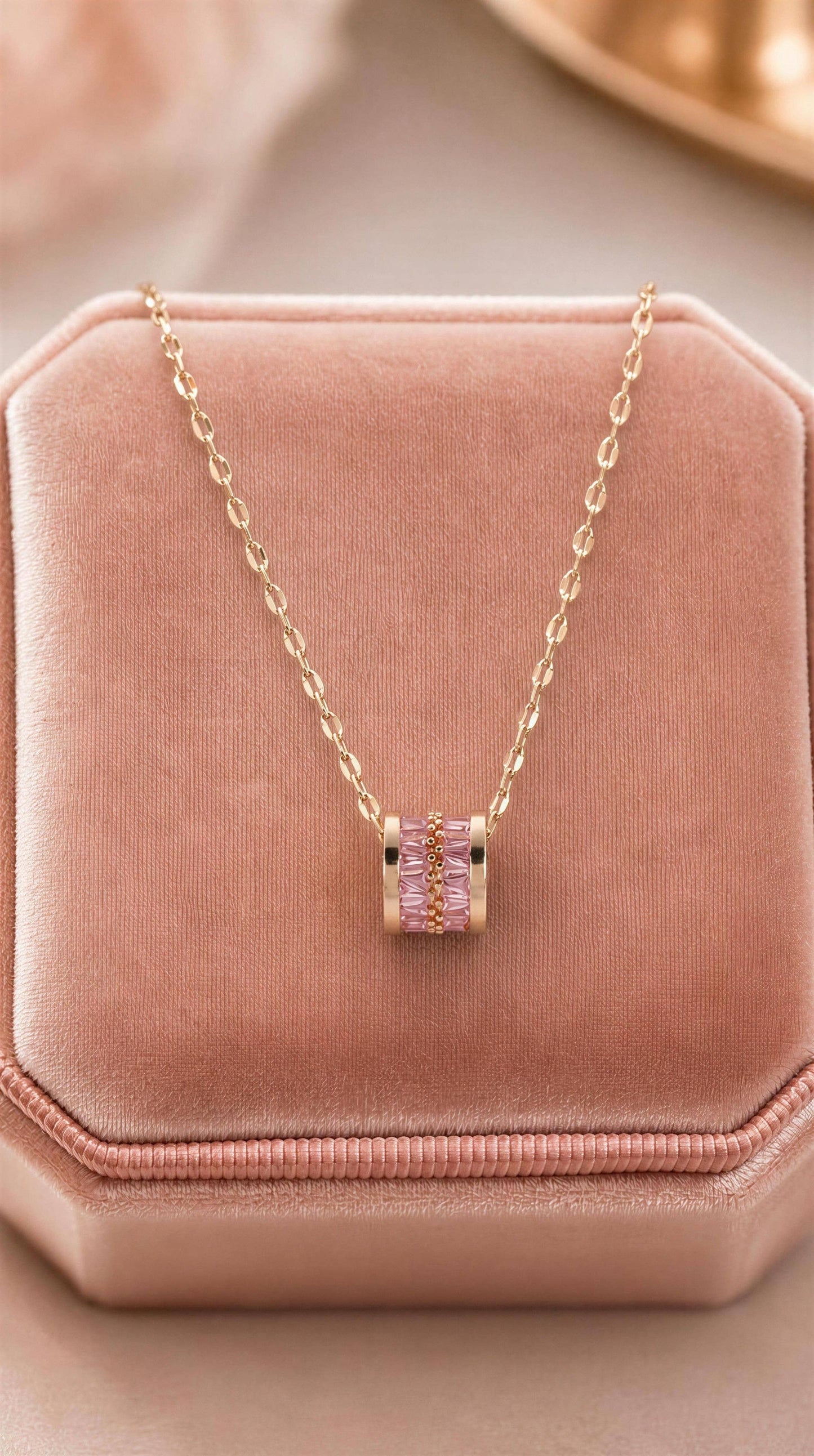 Aurora Barrel Pendant Necklace – Tarnish Resistant Stainless