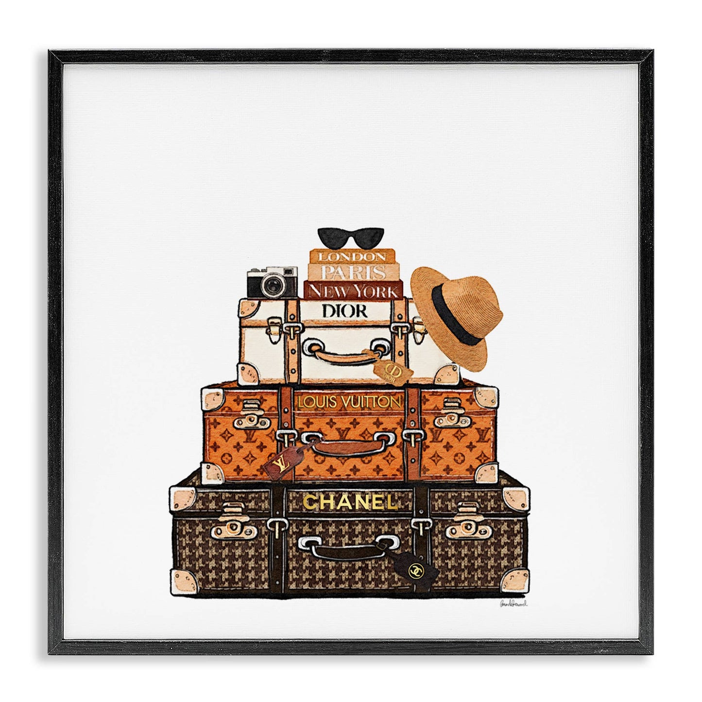 Luxury Travel Luggages - Framed Wall Art