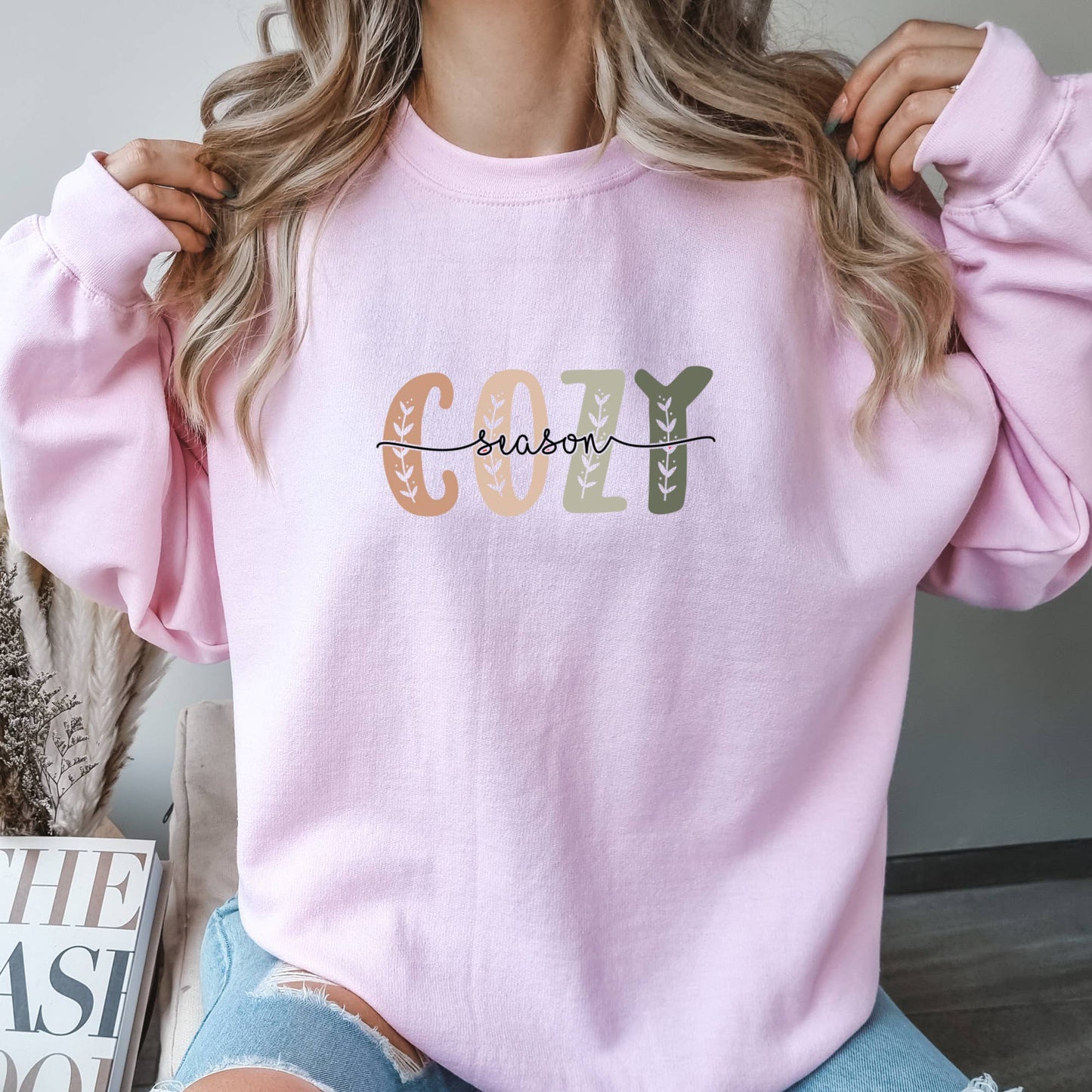 Comfy Cozy Season Winter Retro Neutral Graphic Sweatshirt