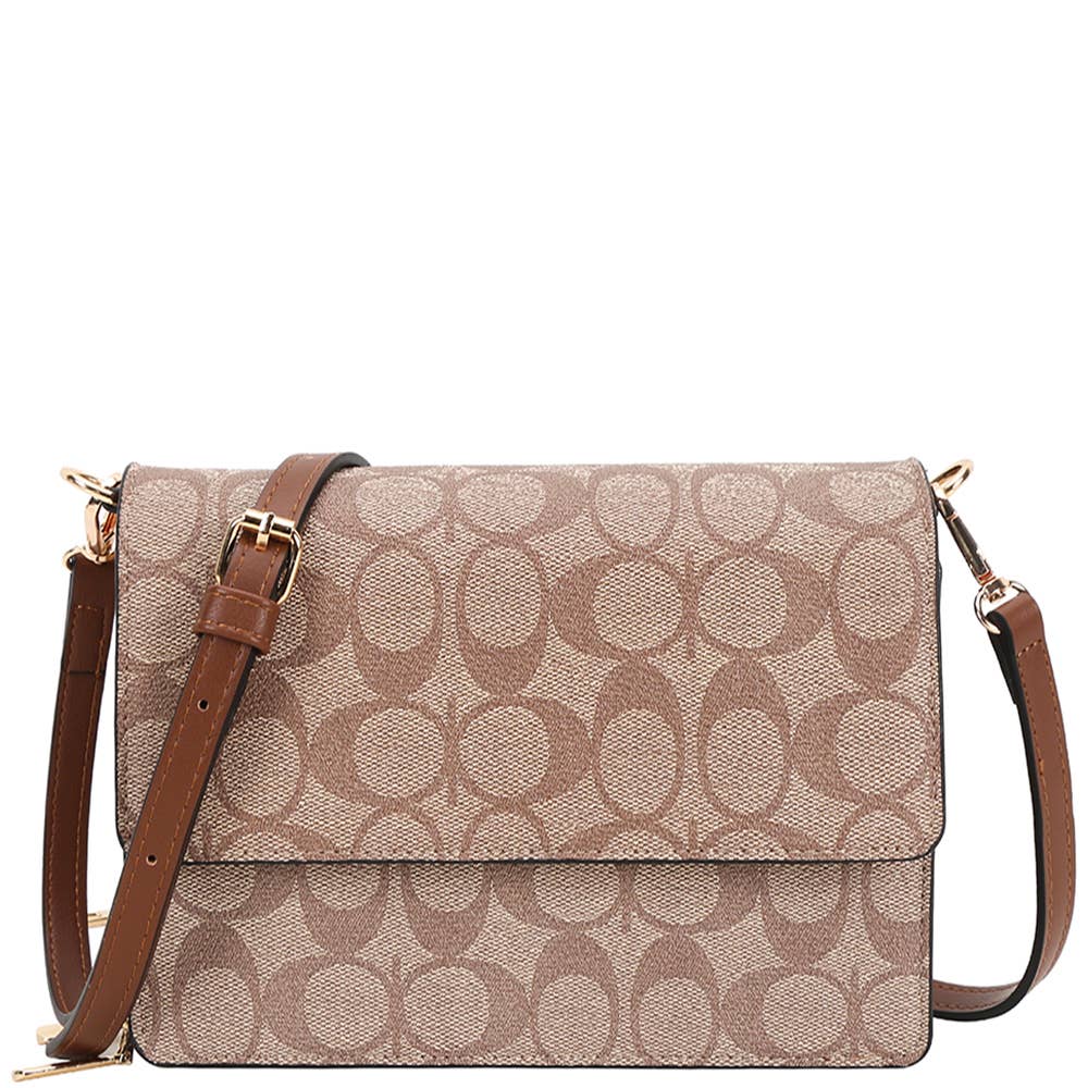 OVAL PATTERN PRINT CROSSBODY BAG, XFT 1338