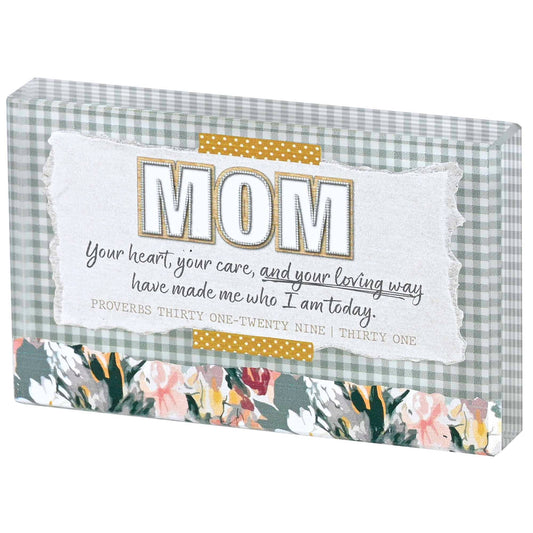 Tabletop Glass plaque Mom Your Heart