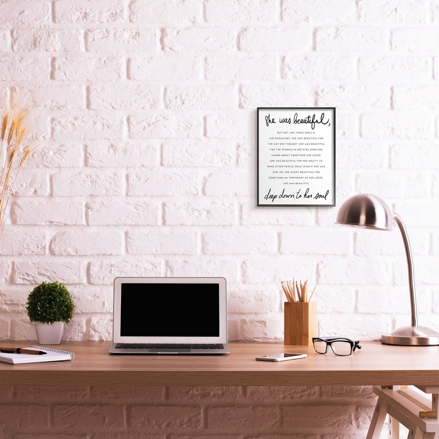 She Was Beautiful Quote Framed Giclee