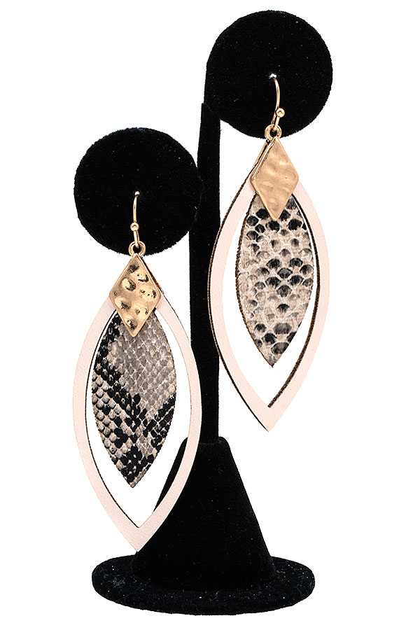 SNAKE PATTERN MARQUISE CUT EARRING