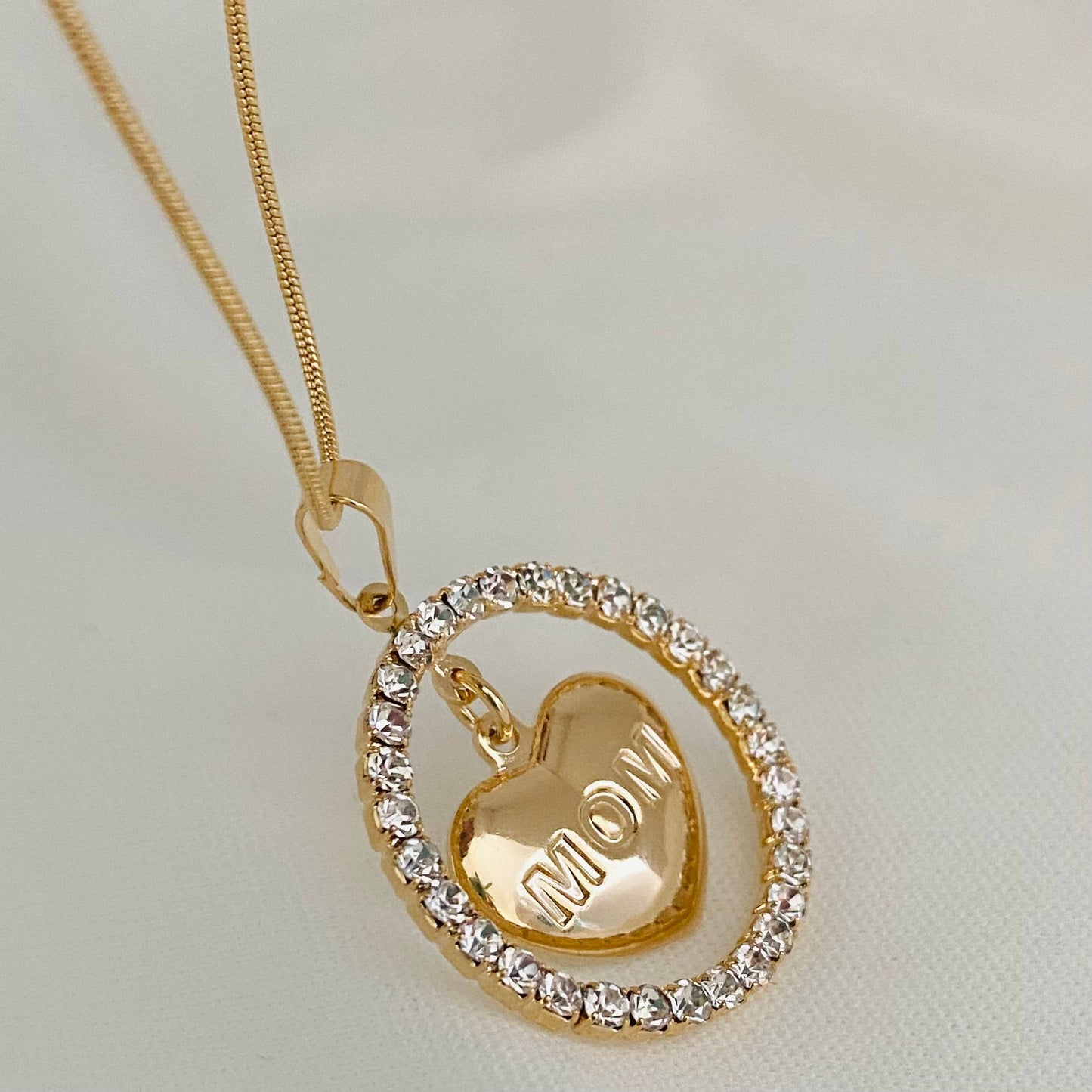 CZ Charm Mom Necklace, Mama Necklace, To My Mom Necklace