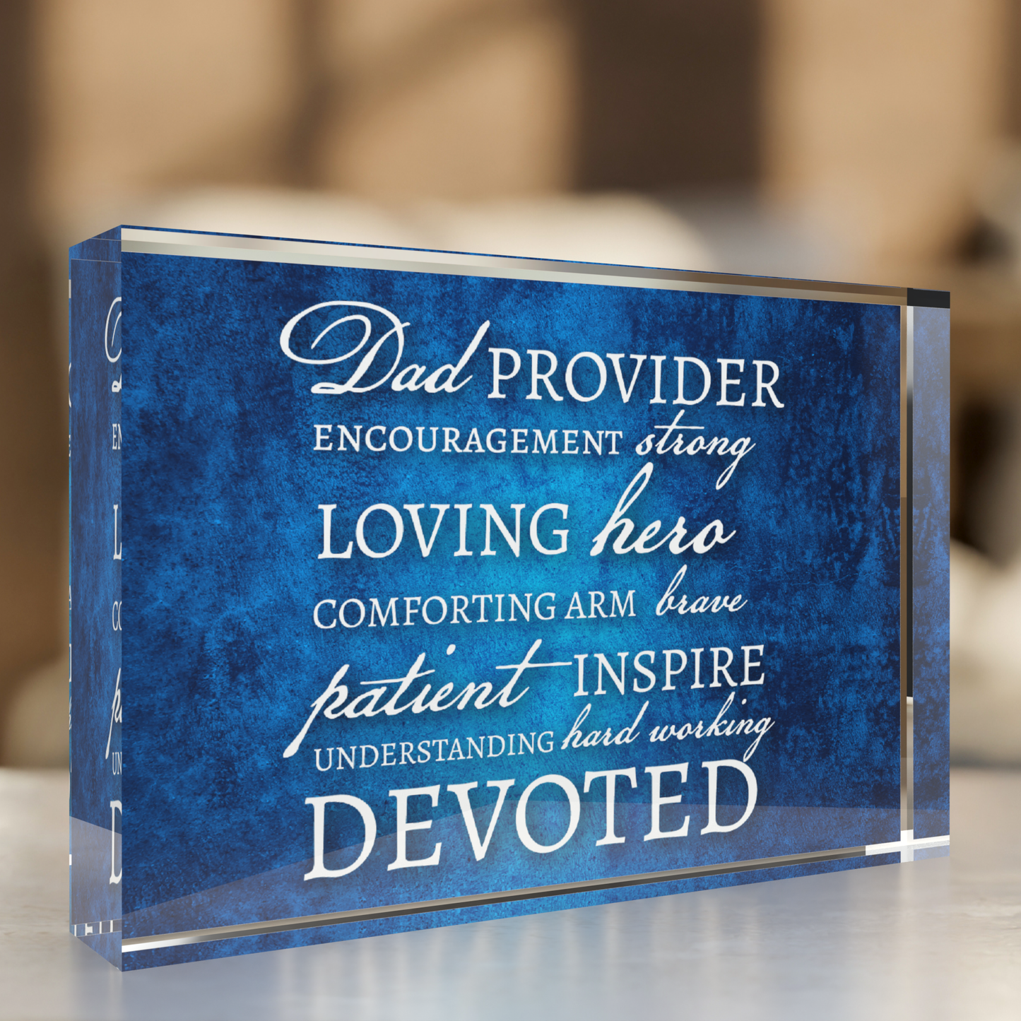 Inspirational Word Art Plaque for Dad, 4x6inch Free-Standing