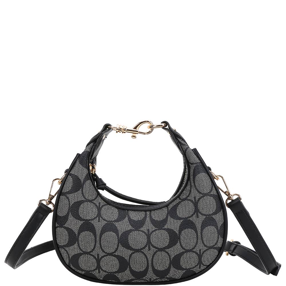 Oval Print Design Crossbody Bag