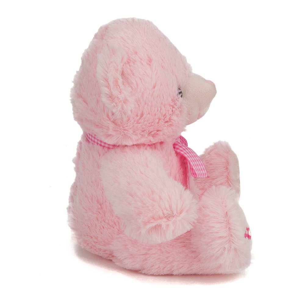 9″ Baby Girl Plush Teddy Bear | Pink Ribbon Bear Gift
