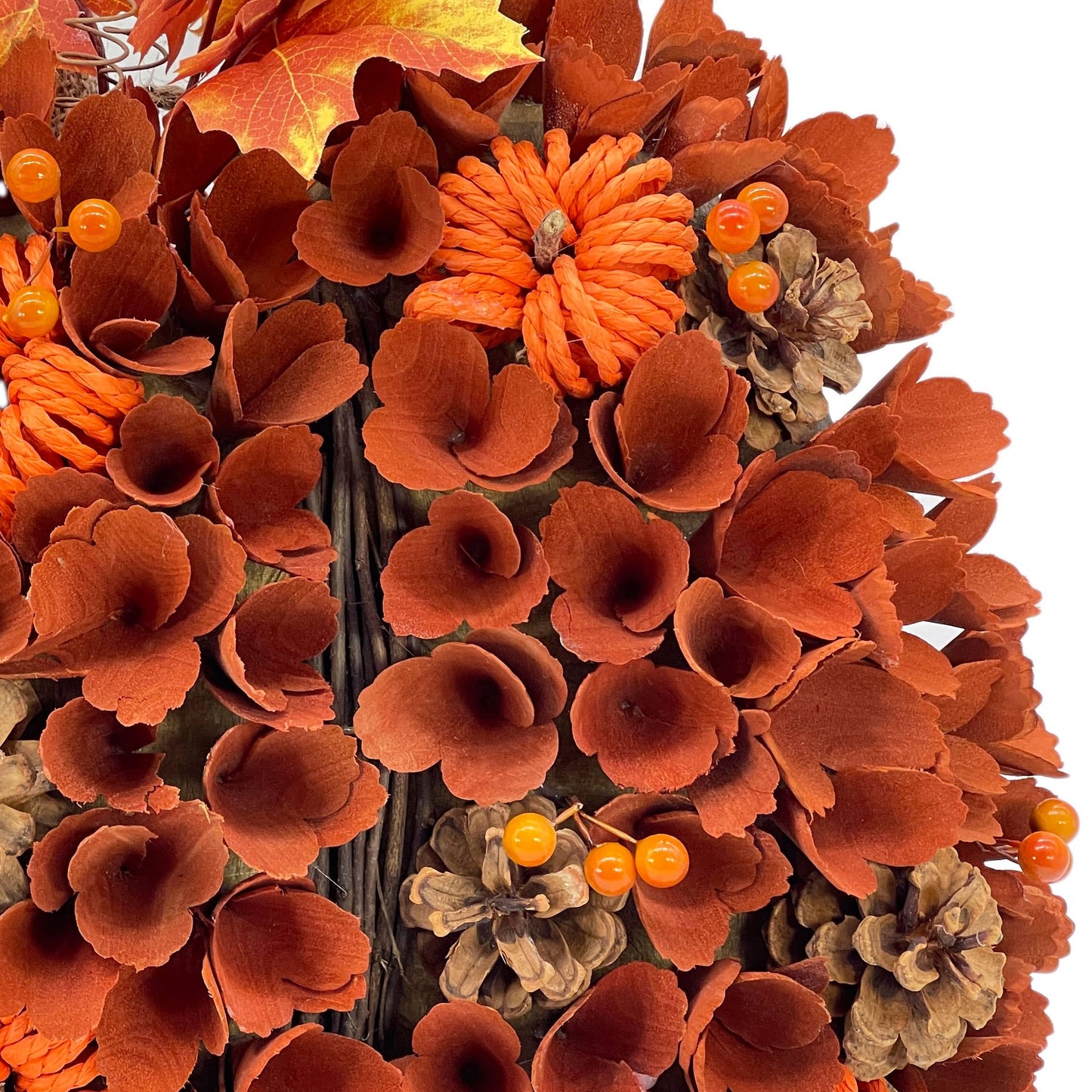 Woodcurl Pumpkin Wall Wreath  w/ Hanger Harvest Fall Decor