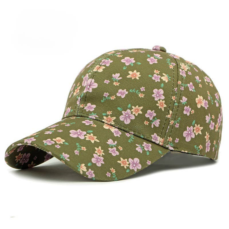 Boho floral print baseball cap