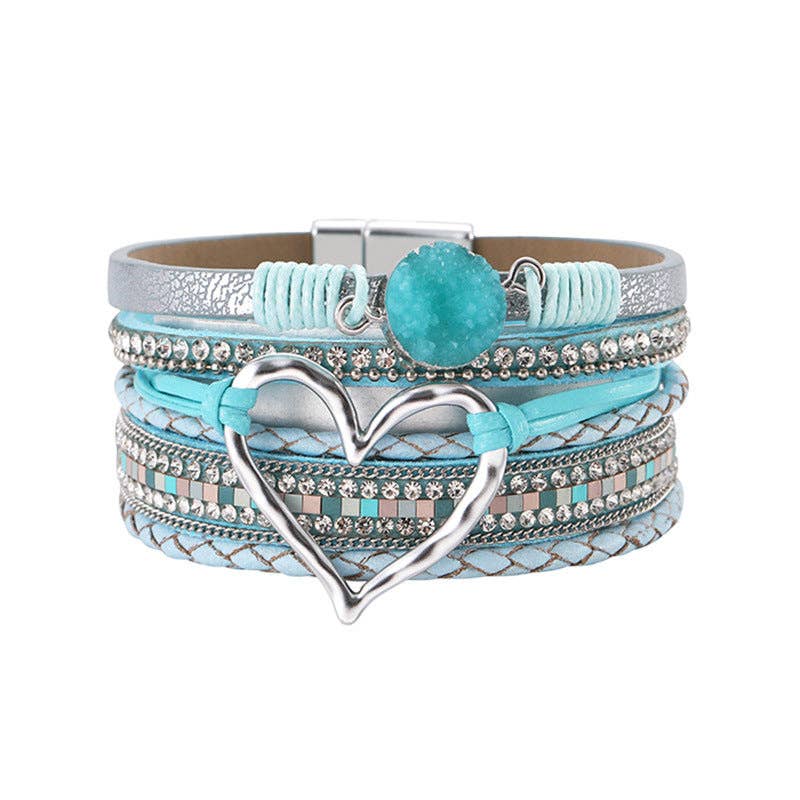Rhinestone Bohemian Layered Love Bracelet DP25B588