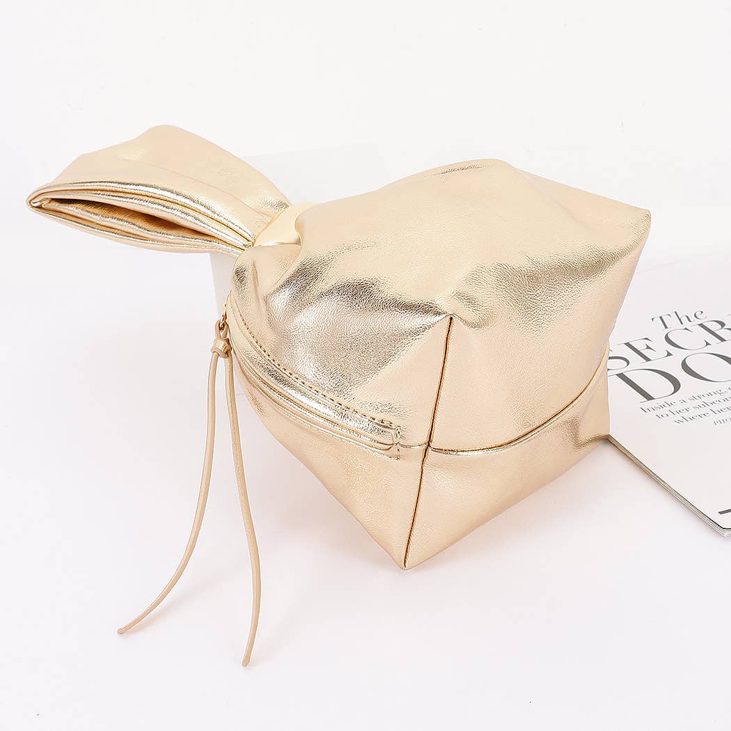 Faux Leather Wrist Bag