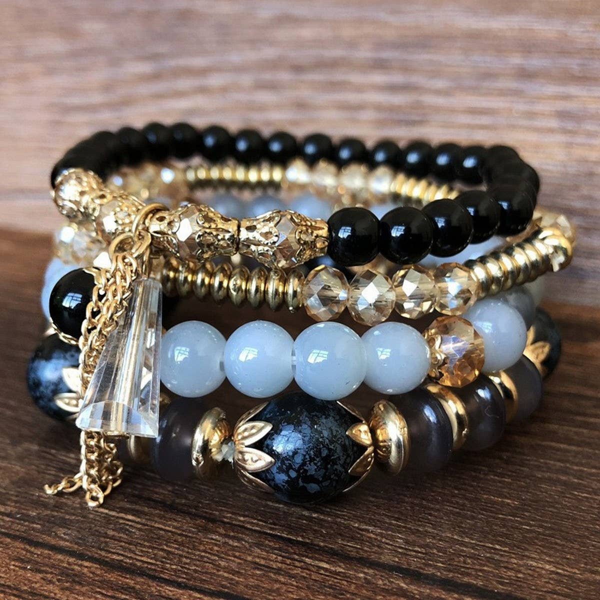 CWAJE2504_BOHEMIAN MULTI-LAYER BEADED CRYSTAL BRACELET