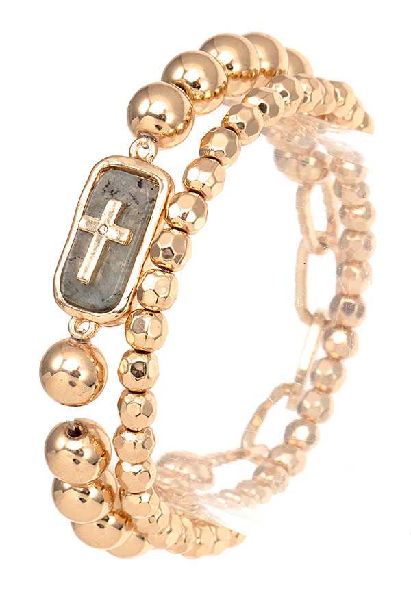 SEMI PRECIOUS BEAD ACCENT BRACELET 168