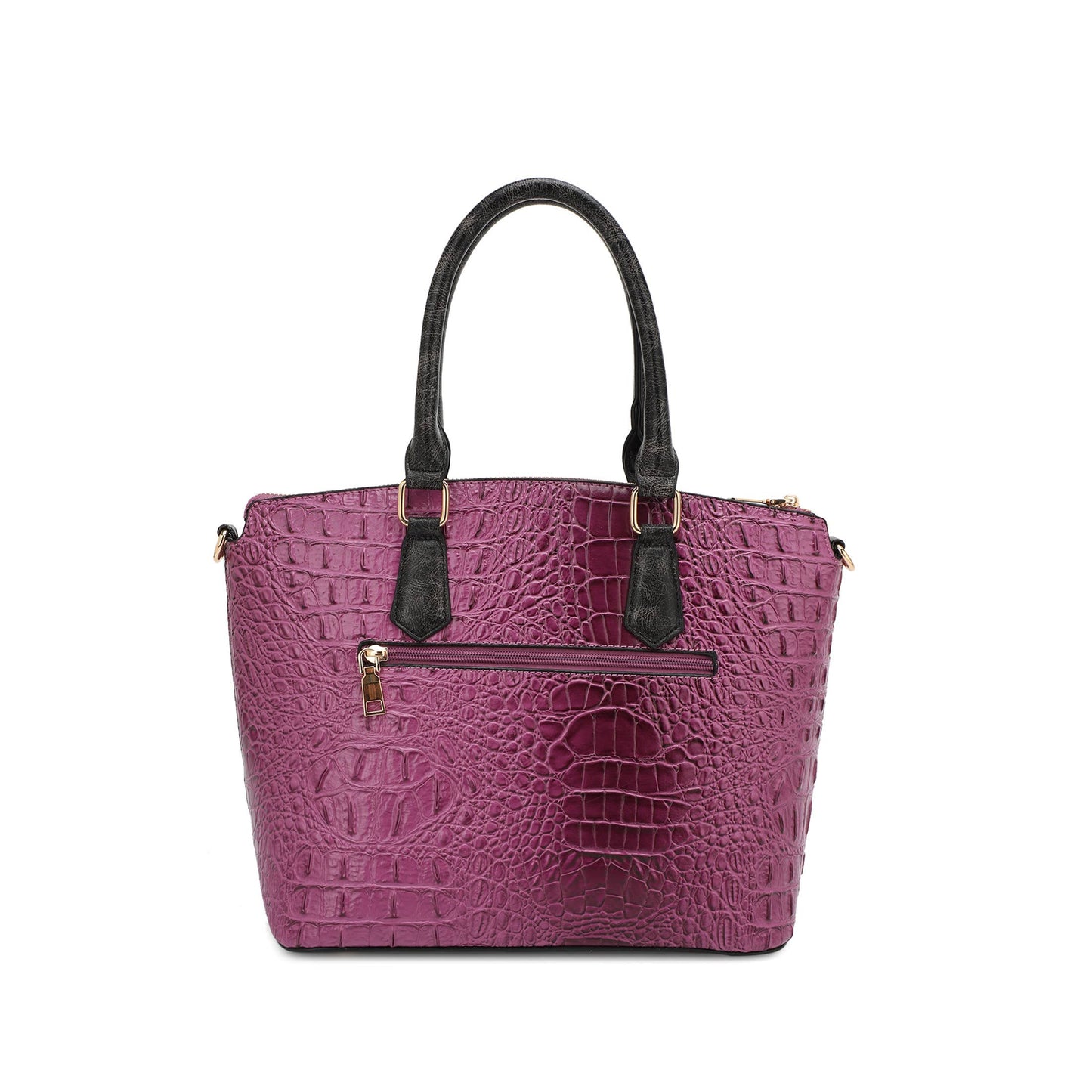 VERONICA TOTE CROC EMBOSSED TWO TONE WITH WALLET