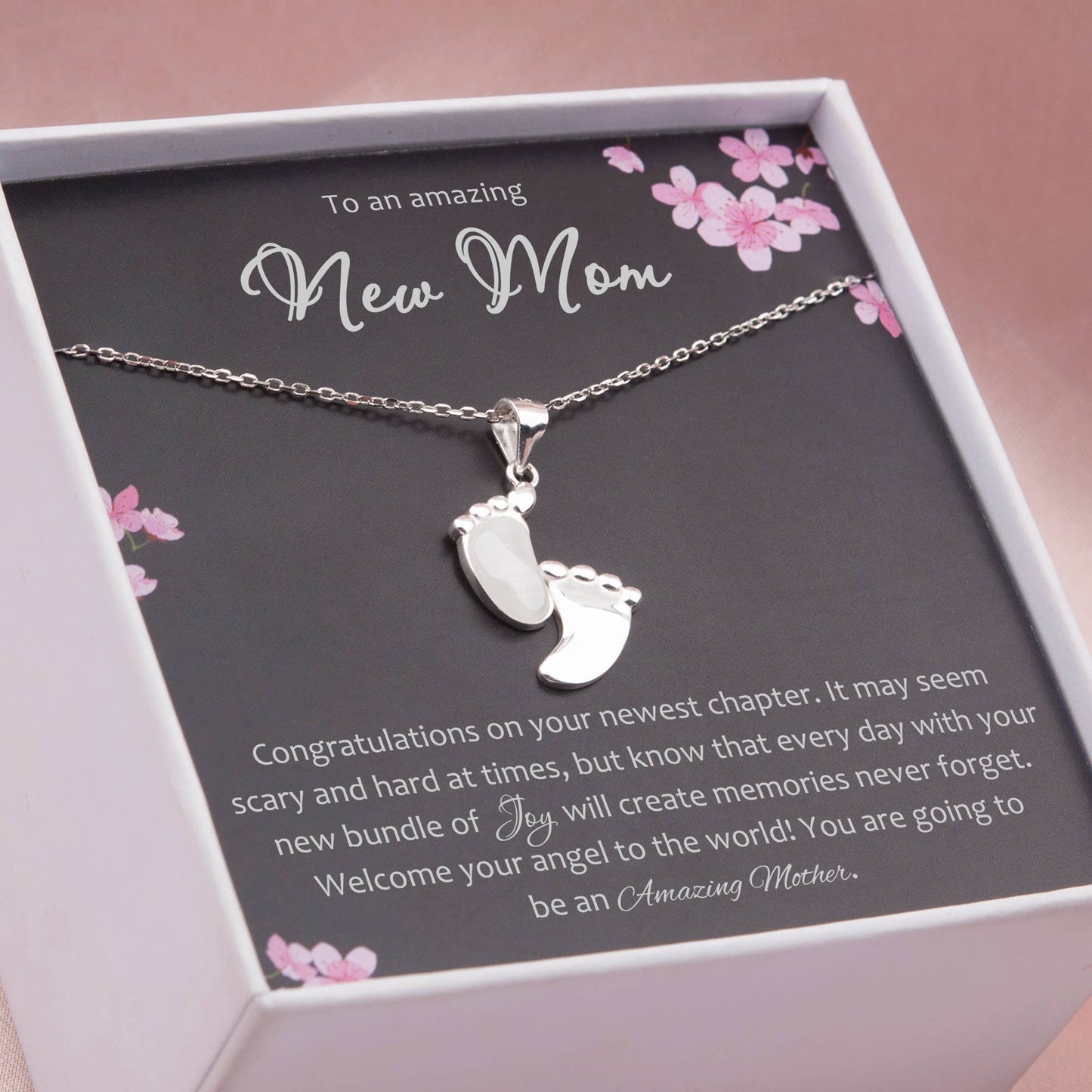 To an Amazing New Mom Sterling Silver Mother's Day Necklace