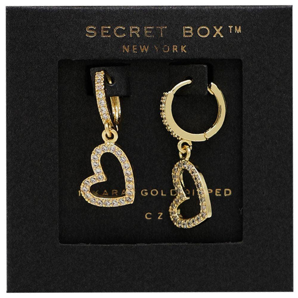 14K Gold Dipped Heart Cz Huggie Gold Dipped Earring 6