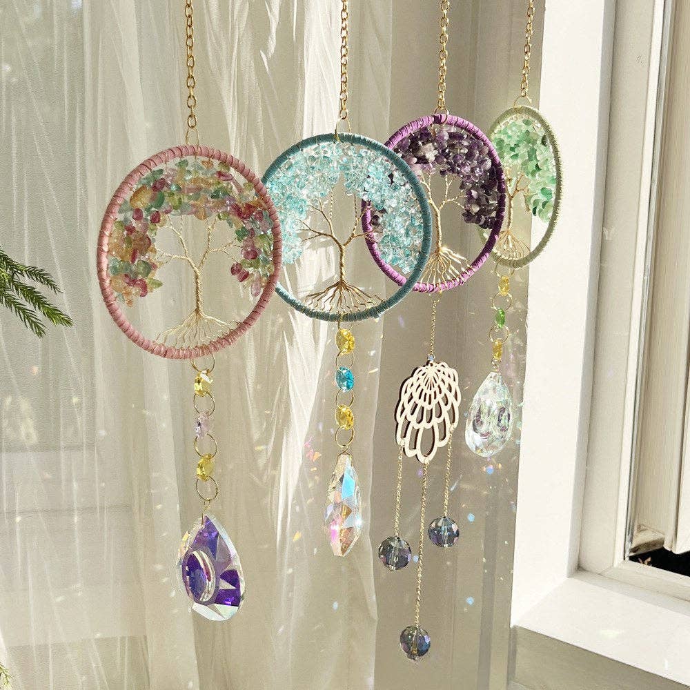 Tree Colorful Stone Crystal Home Hangings DP25A921