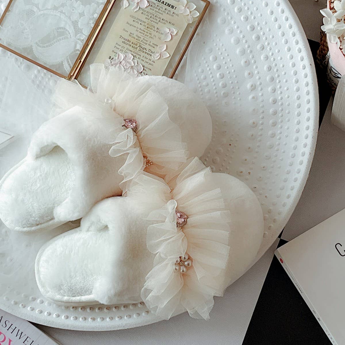 CUTE PRINCESS HOME COTTON SLIPPERS FOR WOMEN_CWMM2956