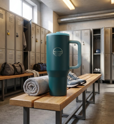 40 oz Stainless Steel Travel Tumbler with Handle & Straw