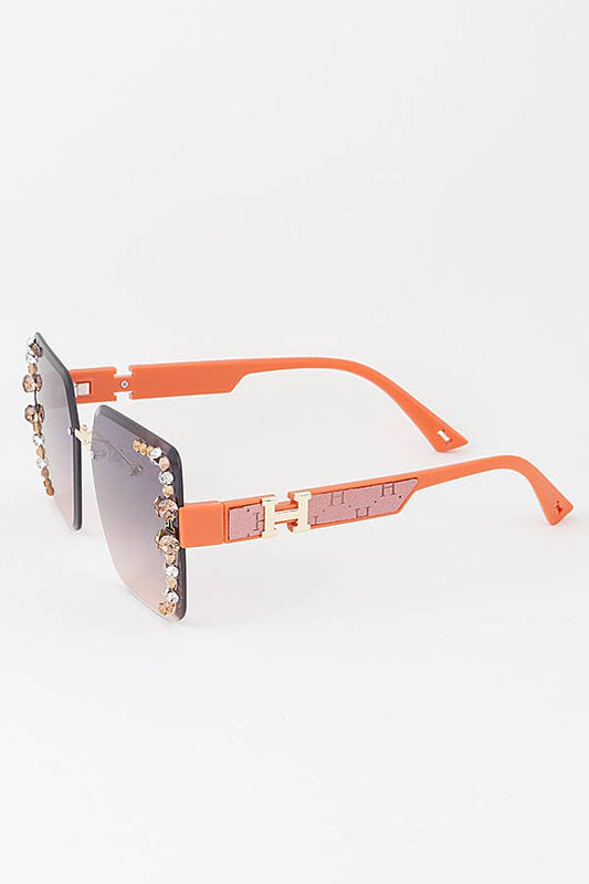 Multi Jeweled Gradient Butterfly Sunglasses