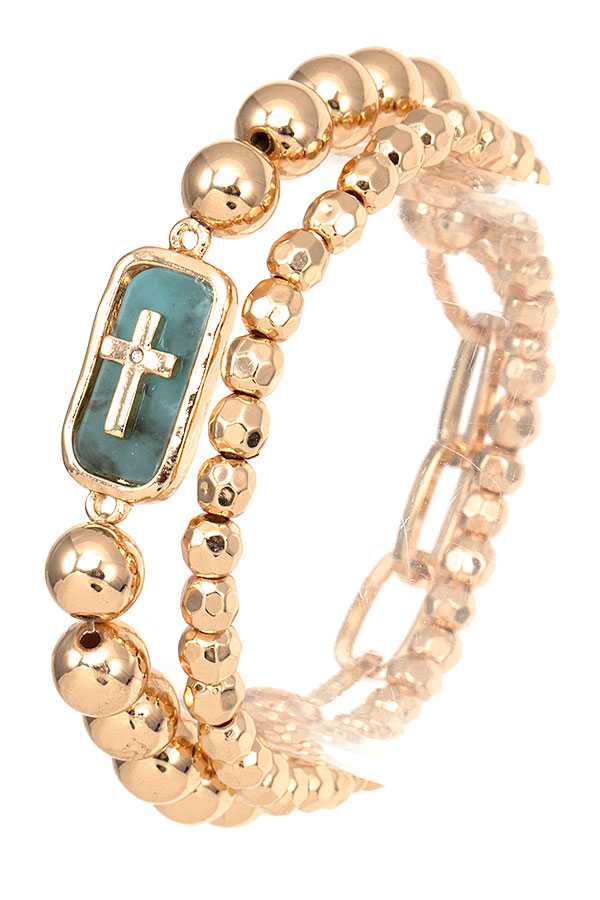 SEMI PRECIOUS BEAD ACCENT BRACELET 168