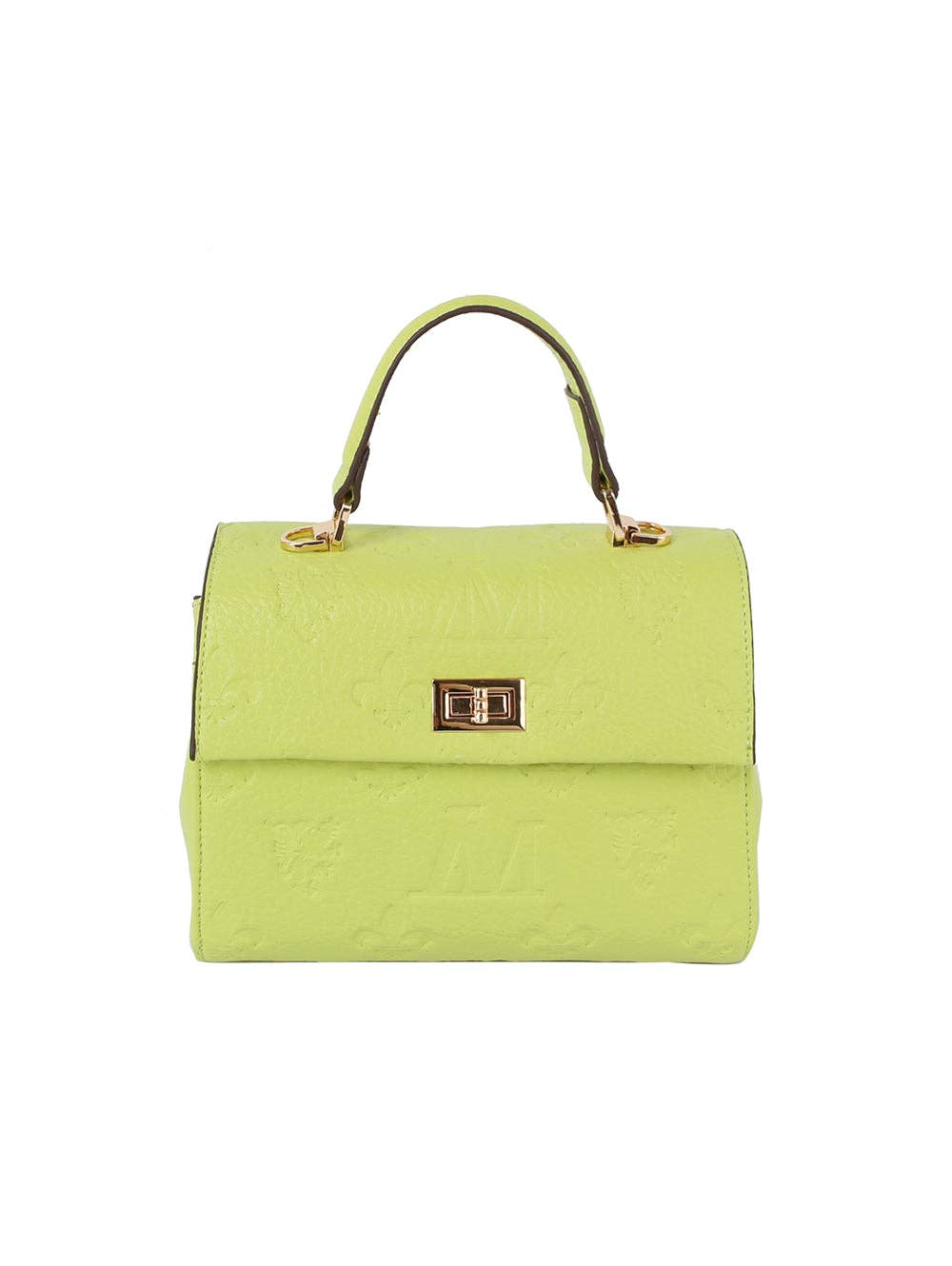 Monogram front flap satchel bag
