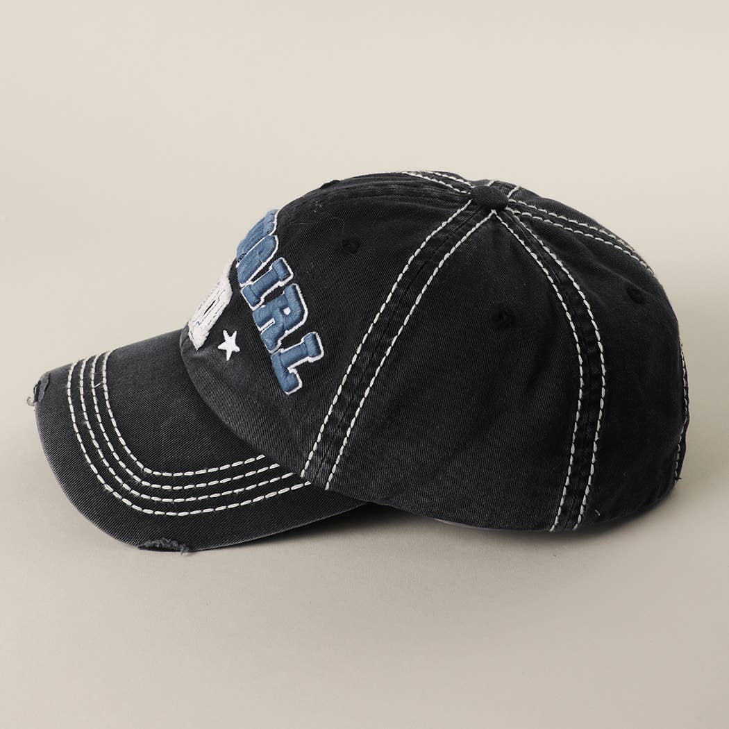 COWGIRL 01 Embroidered Vintage Distressed Baseball Cap