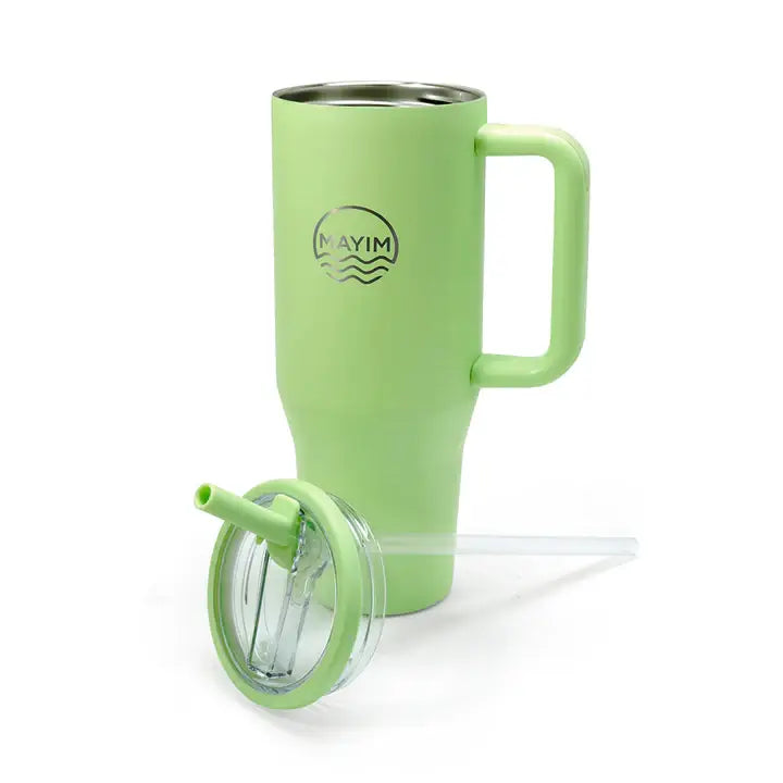 40 oz Stainless Steel Travel Tumbler with Handle & Straw