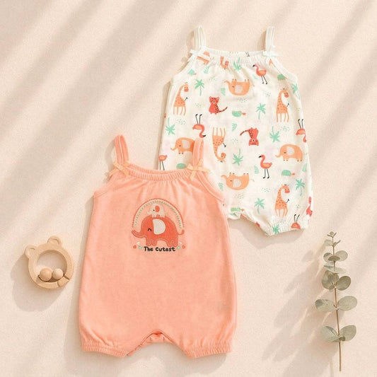 2pcs Set Baby Sleeveless Rompers Tank Top Jumpsuit