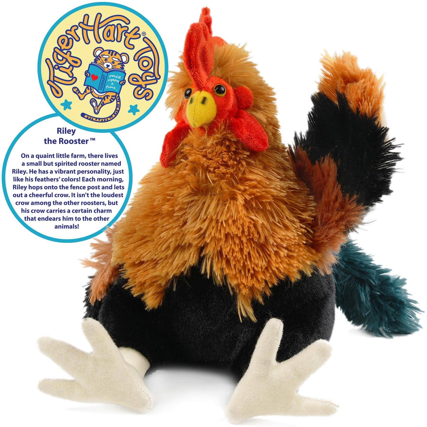 Riley The Rooster - 8 Inch Chicken Stuffed Animal Plush