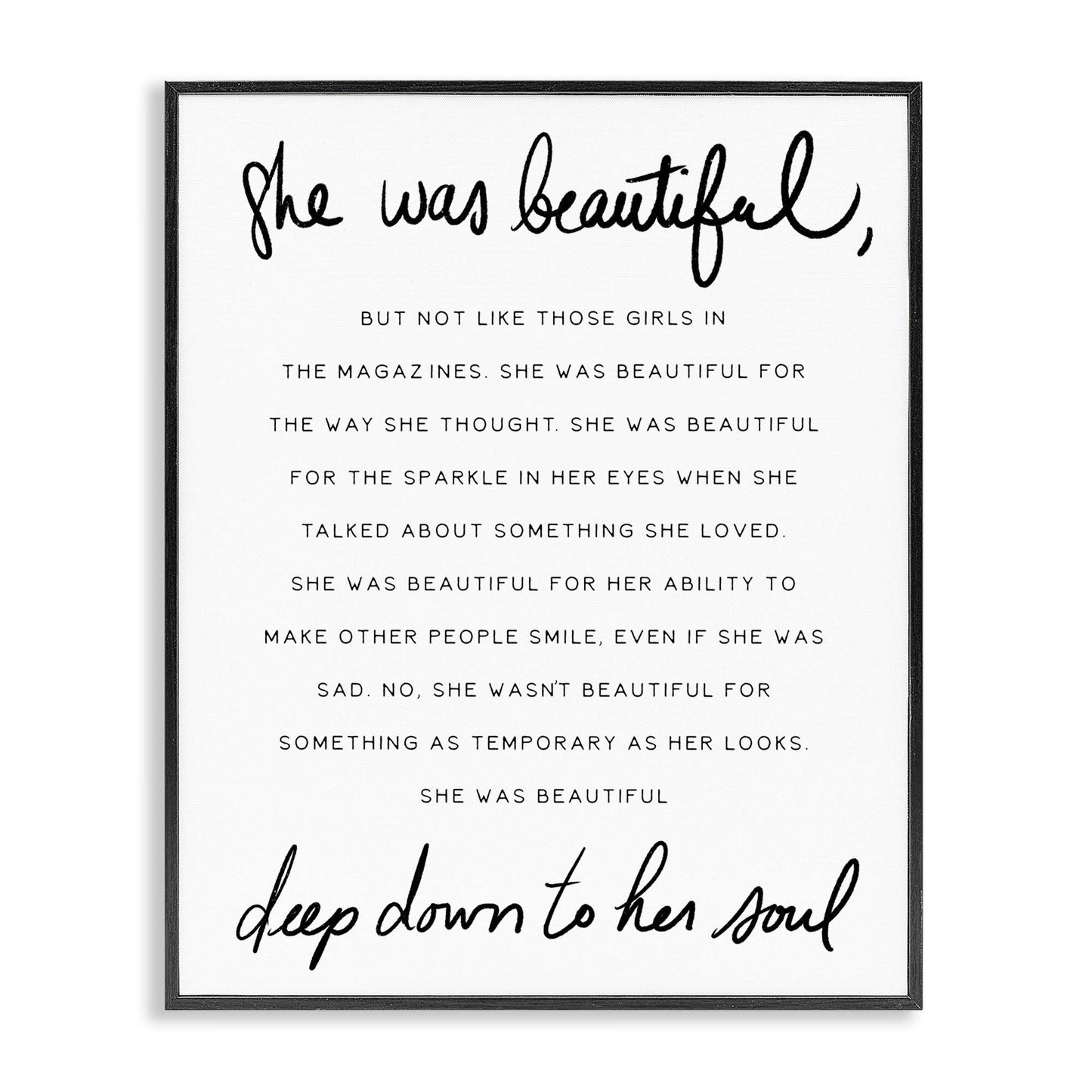 She Was Beautiful Quote Framed Giclee