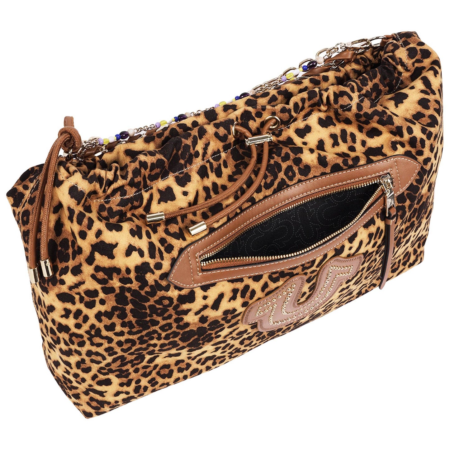 True Religion Leopard Print Soft Hobo Bag