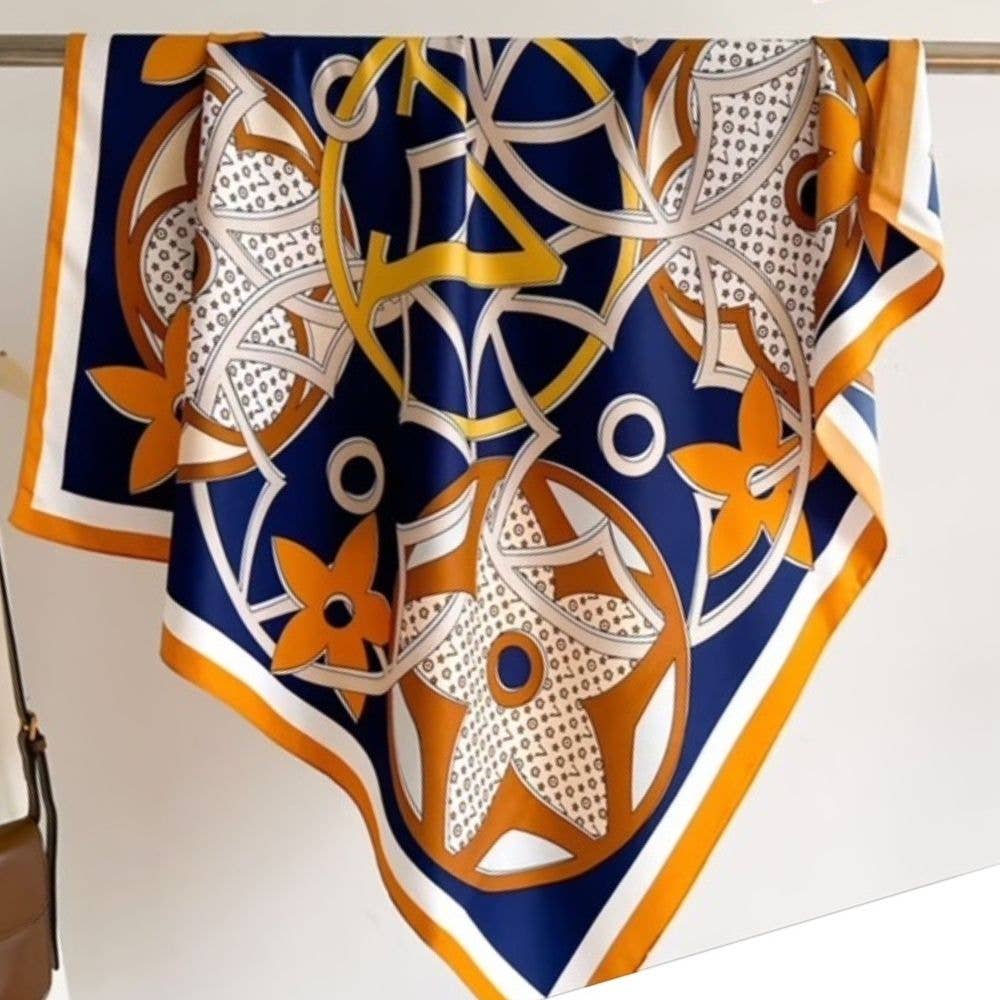 MULTI PATTERN SILKY BANDANA SQUARE NECK SCARF, AS 696