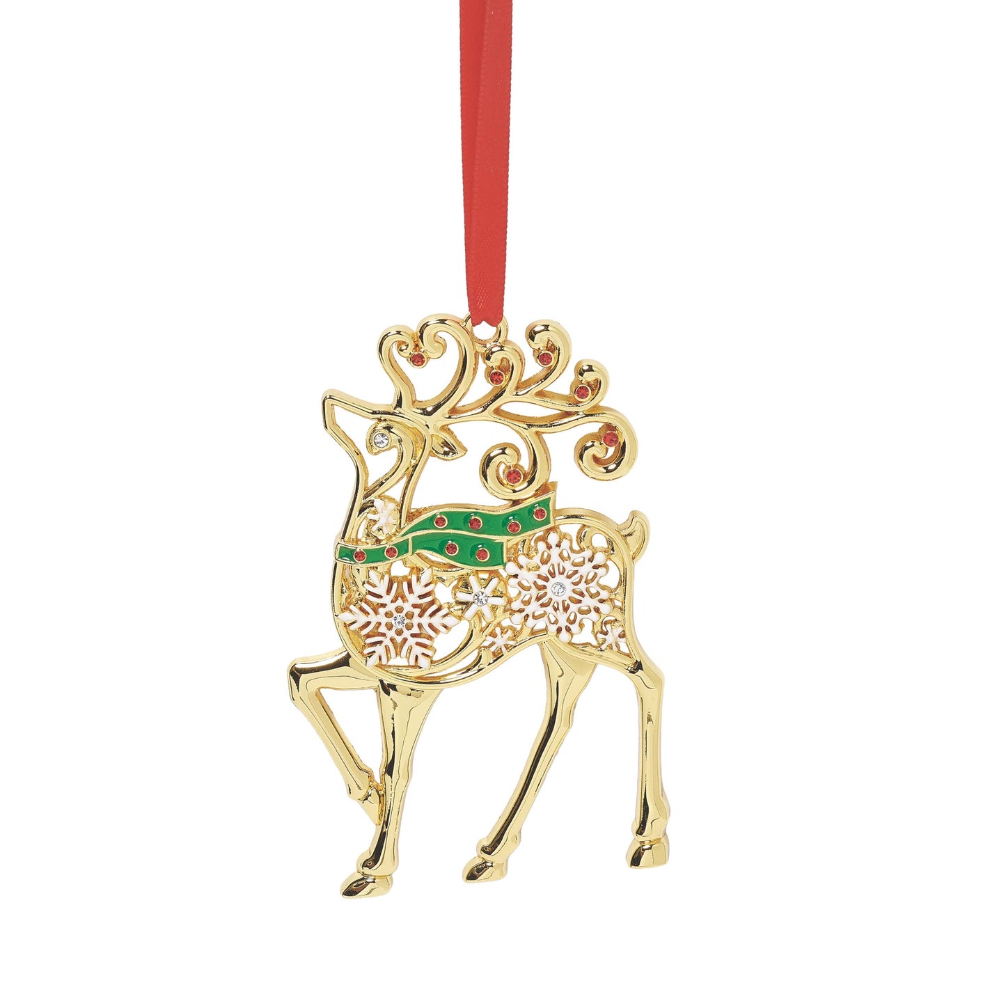 Crystal Reindeer Ornament Gift Boxed, Caroline Collection