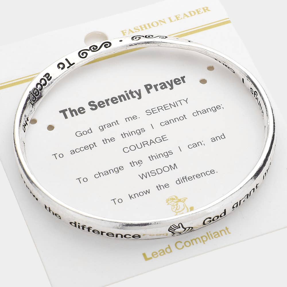 The Serenity Prayer Message Bangle Bracelet