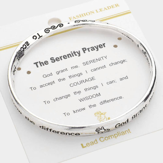 The Serenity Prayer Message Bangle Bracelet