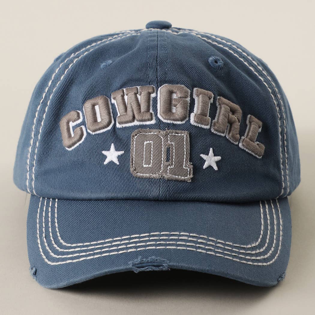 COWGIRL 01 Embroidered Vintage Distressed Baseball Cap
