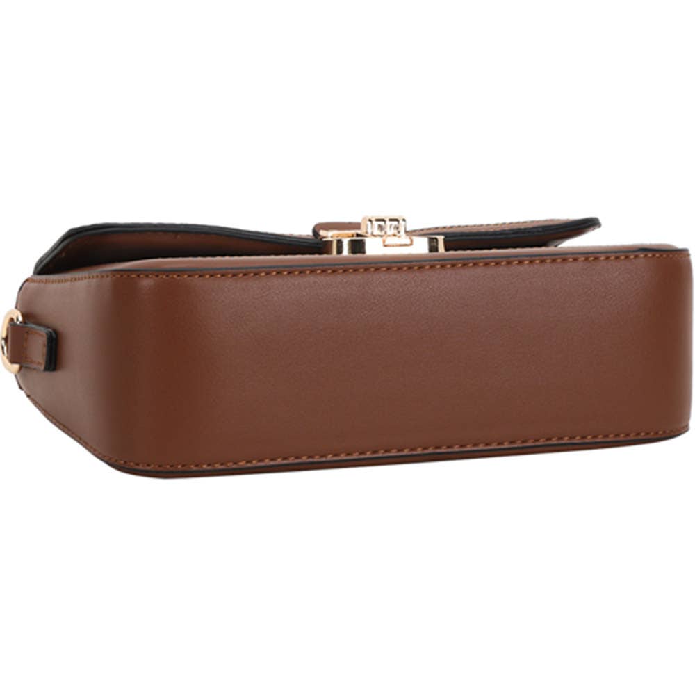 MONOGRAM FAUX LEATHER SHOULDER CROSSBODY BAG WAL, 8PS 1362A