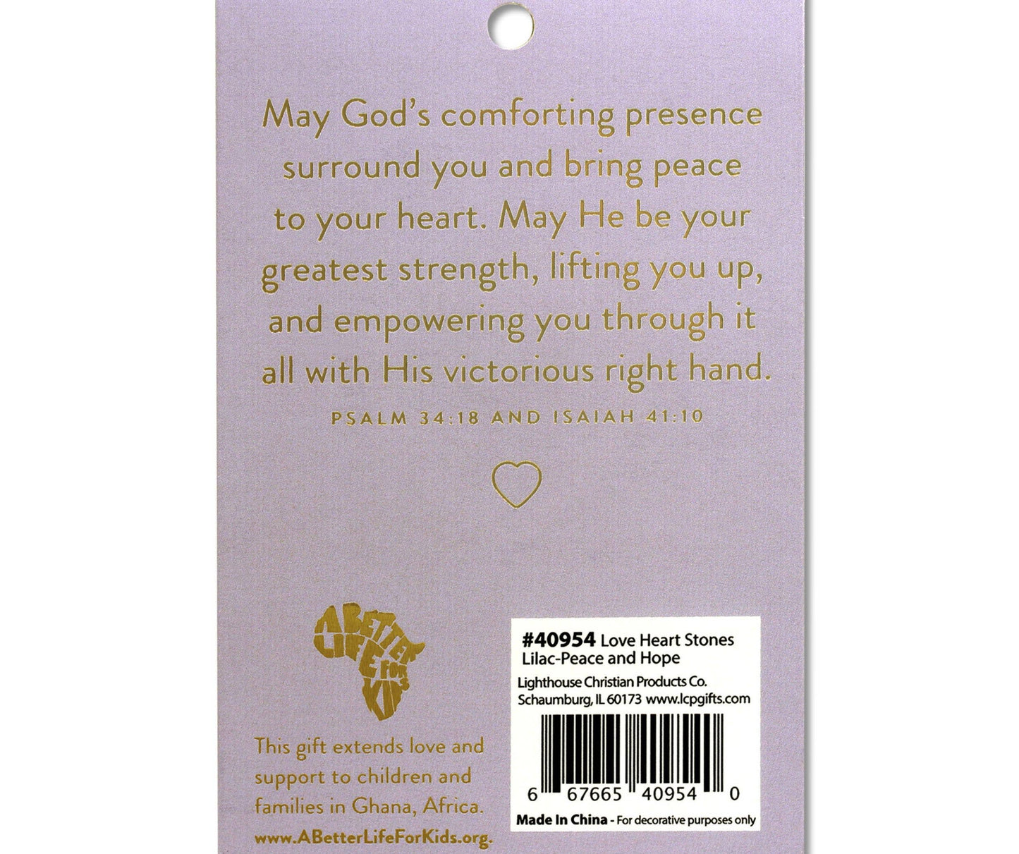 LCP Heart Stone Card Peace For Today