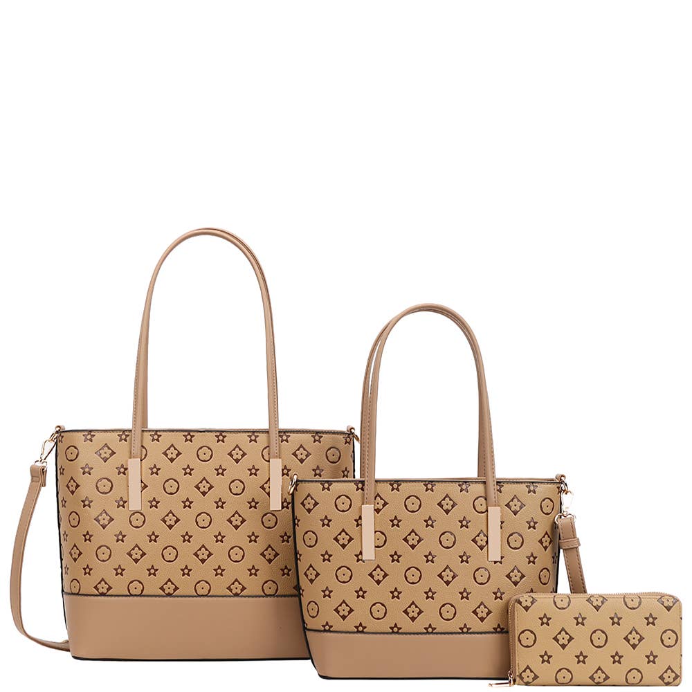 3IN1 PRINTED DESIGN BAG W MATCHING BAG AND WALLE, WY 8557 S