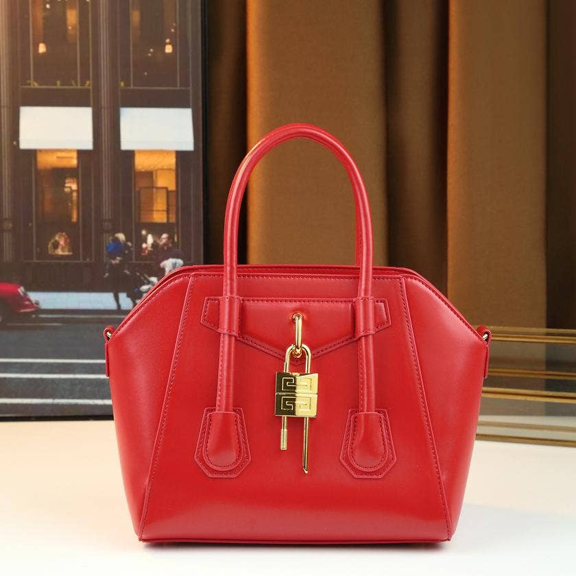 Lock Detail Cow Print Handbag Boston bag with 2 straps